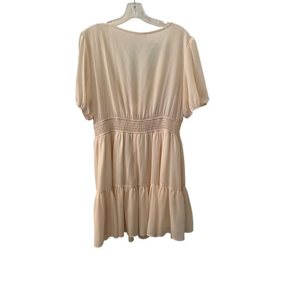 NWOT Blush & Day womens sz 3xl plus boho cream flutter sleeve mini dress - Picture 2 of 9